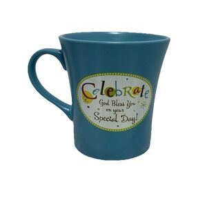 Abbey‎ Press Porcelain Coffee Cup / Mug Cake Celebrate God Bless You Special Day